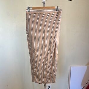 Prana Striped 100% Cotton Wrapped Skirt